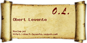 Obert Levente névjegykártya
